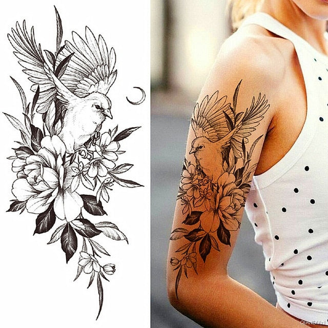 Flowers and Animals Body Tattoos 34 GD Home Goods