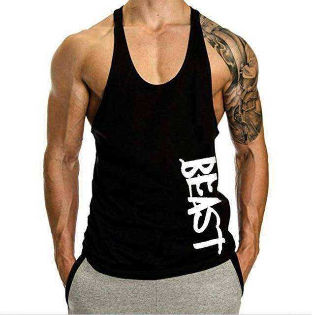 Beast Aesthetic Apparel Stringer Fitness Muscle Shirt Black White / S GD Home Goods