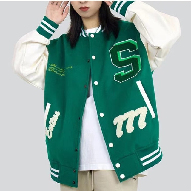 American Retro Couple Loose Jacket Green S / XXL 23 GD Home Goods