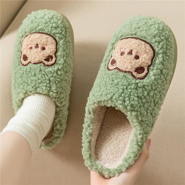 Animal Slippers Bear green / 36-37(fit for 35-36) GD Home Goods