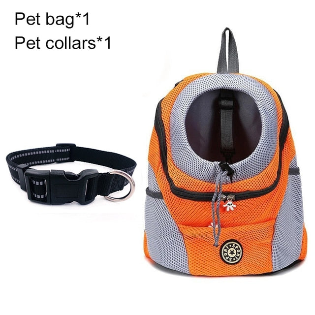 Pet Travel Carrier Bag Orange with Collar / M for 5-10kg