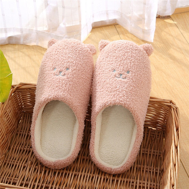 Animal Slippers Bear pink / 36-37(fit for 35-36) GD Home Goods