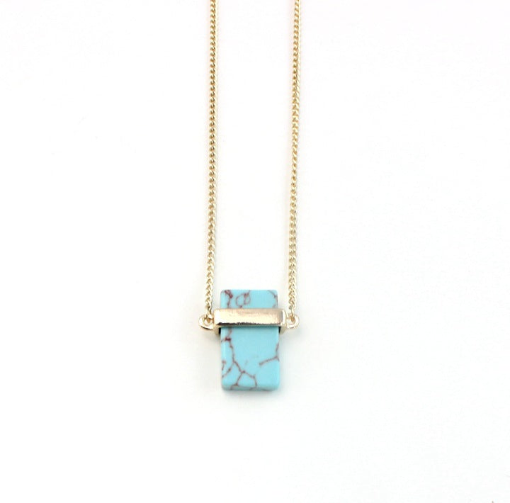 Crystal Necklace - Healer Energy Charged Crystal Necklace Turquoise Beauty GD Home Goods