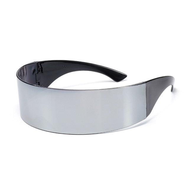 RBROVO Futuristic Sunglasses Silver / Free Cloth and Bag
