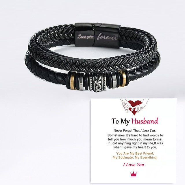 Braided Leather Bracelets for Men Husband GD Home Goods