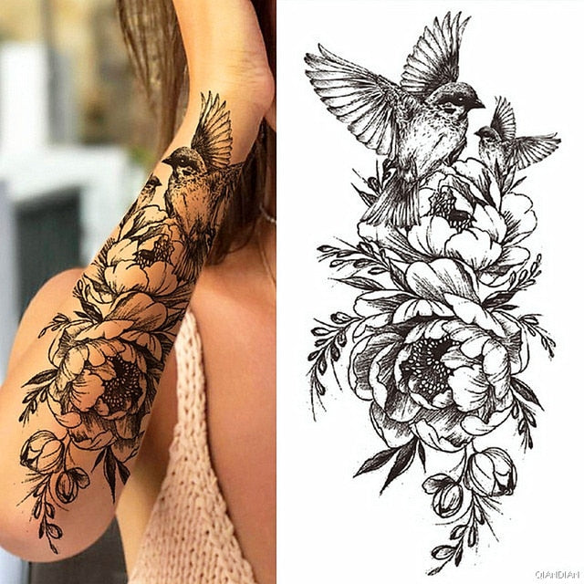Flowers and Animals Body Tattoos 49 GD Home Goods
