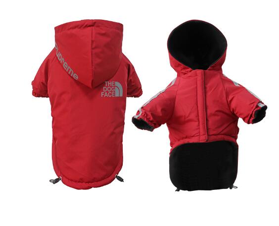 Reflective Pet Hooded Jacket Red 2 / S