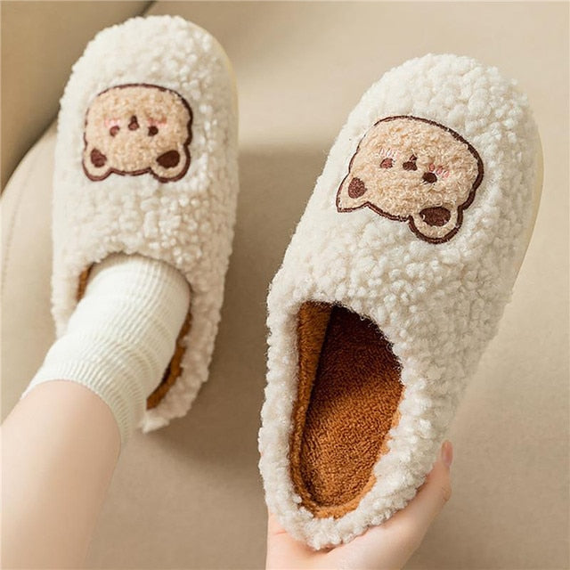 Animal Slippers Bear beige / 38-39(fit for 37-38) GD Home Goods