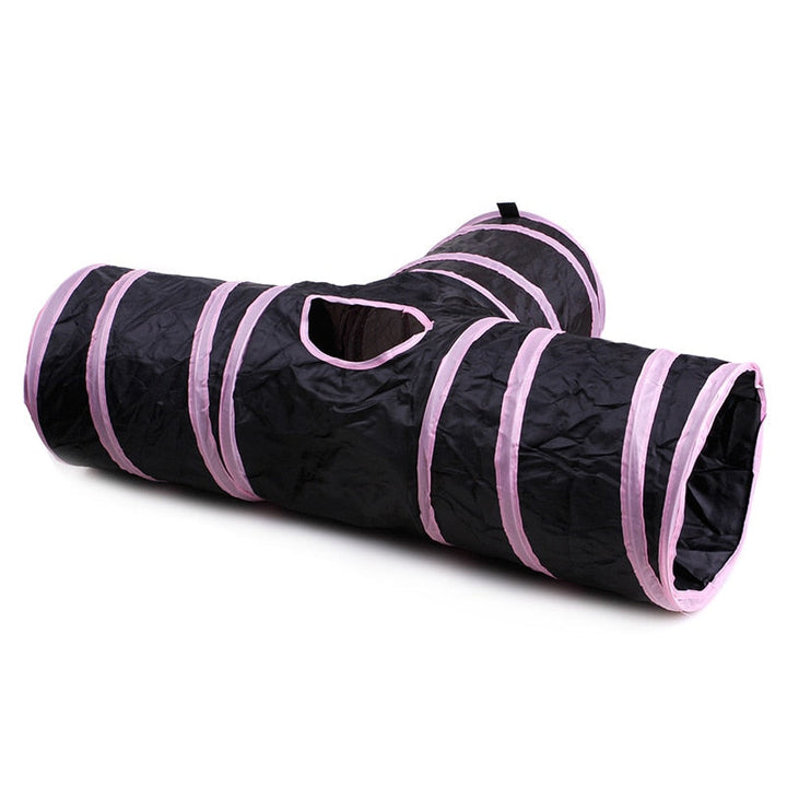 PRIMI PETS™ - Collapsible Cat Tunnel 3 Tube Pink