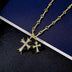Double Cross Pendant Necklace Double Gold / 55cm GD Home Goods