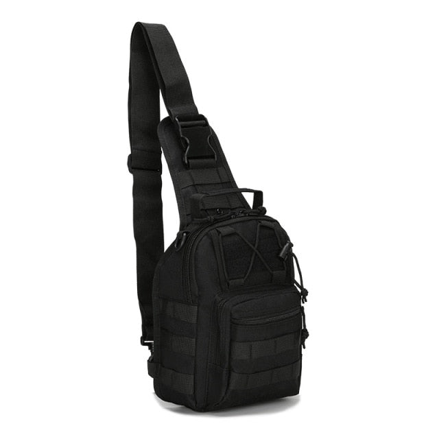 Hiking Trekking Tactical Backpack Black Plain / 20L
