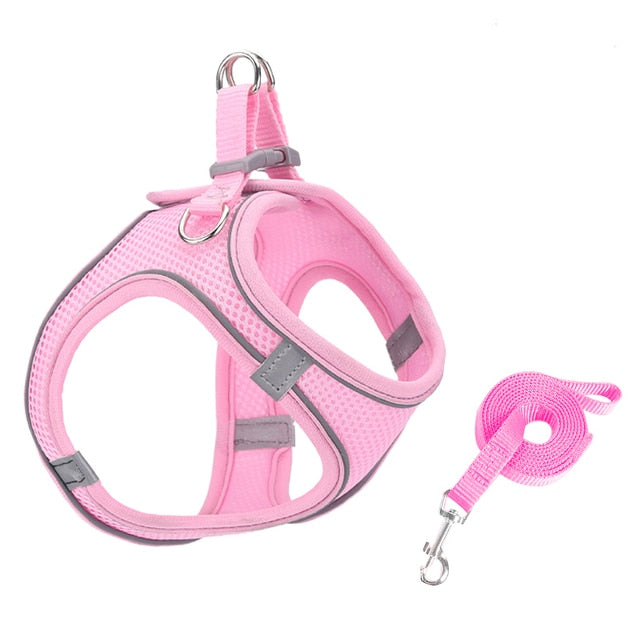 Escape Proof Small Pet Harness Leash Set Pink / L GD Home Goods