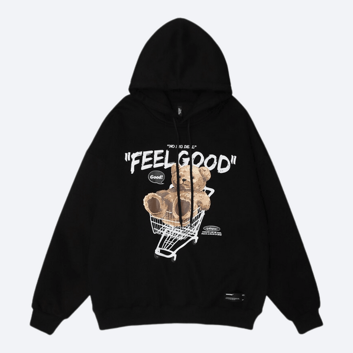 Black Graphic Hoodies - Feel Good Graphic Hoodie