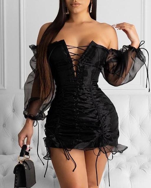 Elegant Party Mini Dress Black / M GD Home Goods