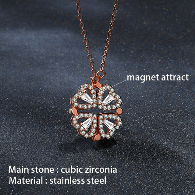 Flower Magnetic Together Necklace XL333M GD Home Goods