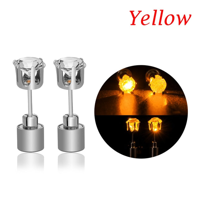 Crystal Earrings - LED Glowing Crystal Earrings Yellow / 1 Pair GD Home Goods