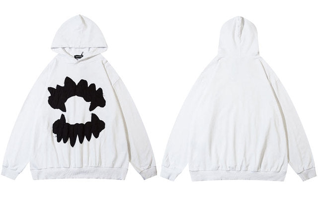 Ripped Teeth Patch Hoodies White / M GD Home Goods