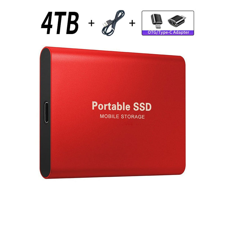 Portable SSD Mobile Storage Red 4TB