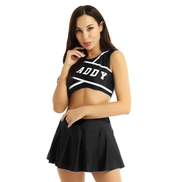 Cheerleader Costume Set Black A / XL GD Home Goods