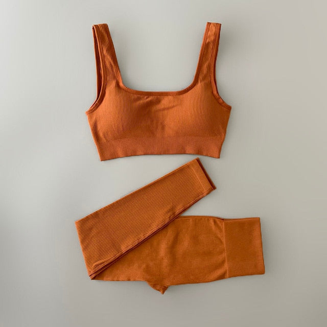 Yoga Clothing Set Orange / L(63-75KG) GD Home Goods