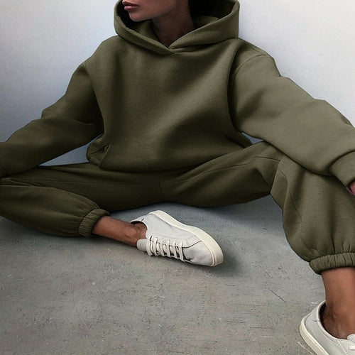 Essential Winter Hoodie Sweat Set Army Green / M GD Home Goods
