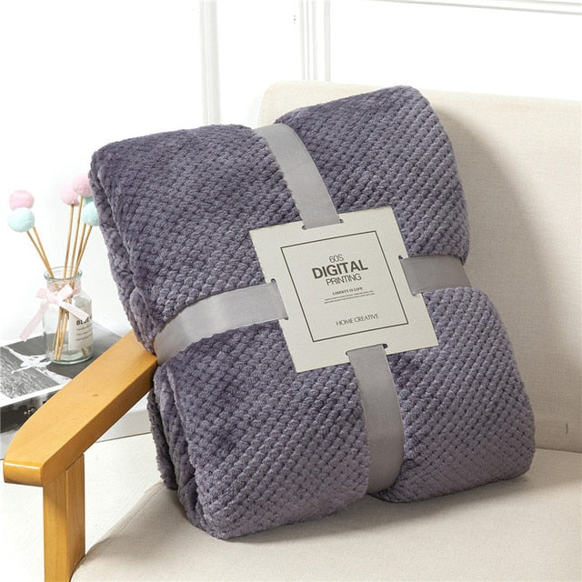 Fluffy Plaid Winter Bed Blankets Purple / 45x65cm(Pet Blanket) GD Home Goods