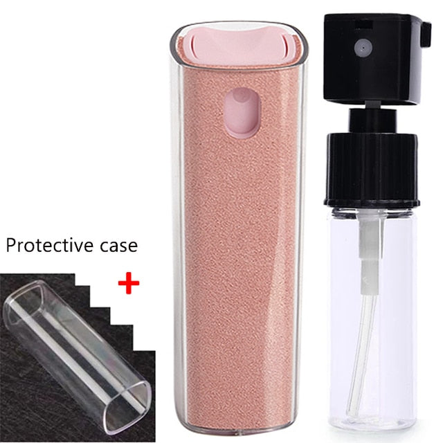 2 In 1 Phone Screen Cleaner Spray Pink with Case GD Home Goods