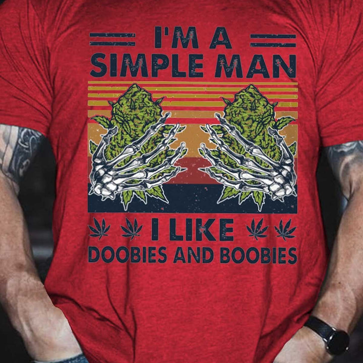 I'm A Simple Man Printed T-Shirt Red / S