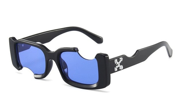 Cool Small Square Sunglasses Black Blue GD Home Goods