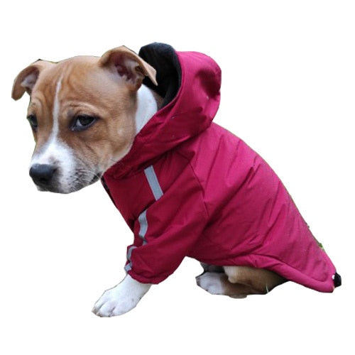Reflective Pet Hooded Jacket Red / 3XL