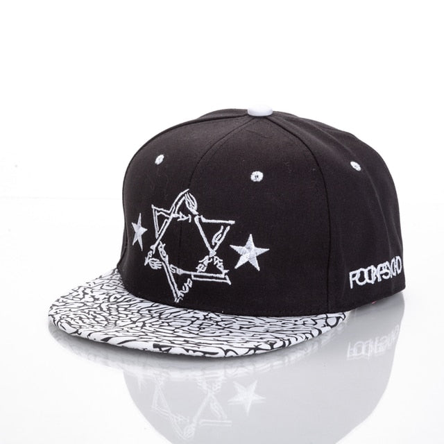 Acrylic Embroidered Cap star-Black / Adjustable GD Home Goods