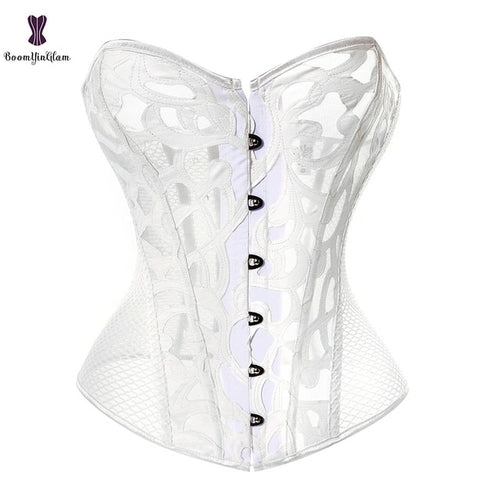 Lace Up Overbust Corset White / 4XL