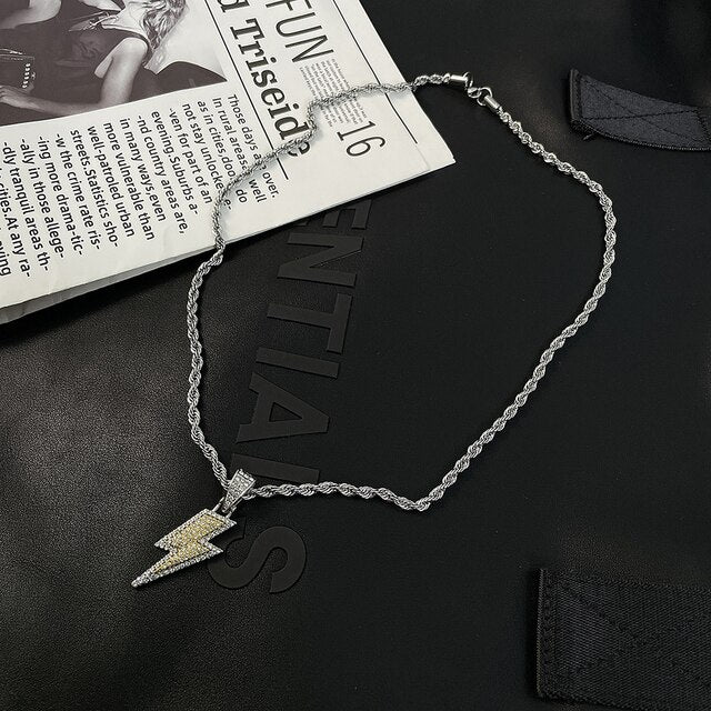Lightning Pendant Necklace Silver / 60cm GD Home Goods