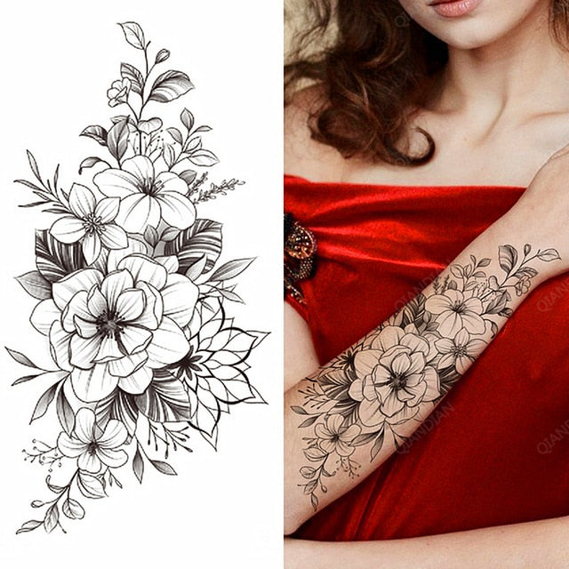 Flowers and Animals Body Tattoos 6 GD Home Goods