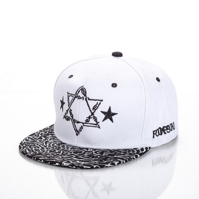 Acrylic Embroidered Cap Star-white / Adjustable GD Home Goods