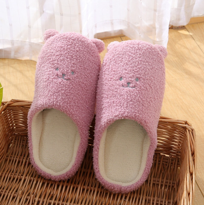 Animal Slippers bear purple / 40-41(fit for 39-40) GD Home Goods