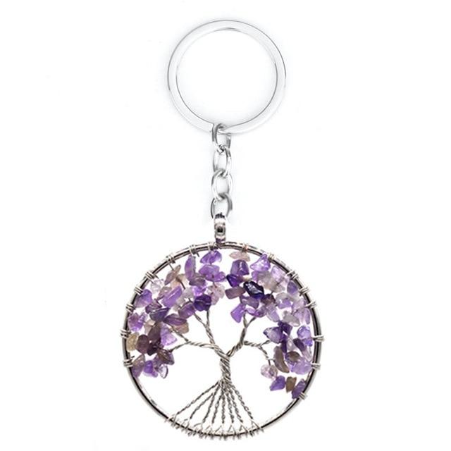 7 Chakra Tree of Life Keychain Purple GD Home Goods