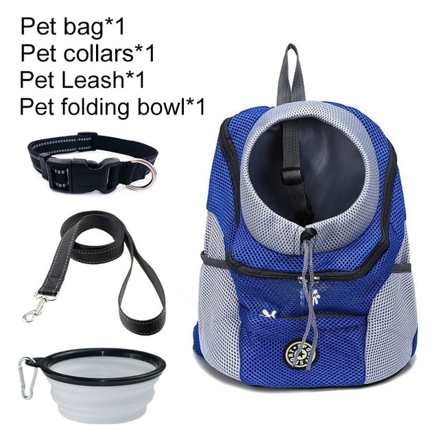 Pet Travel Carrier Bag Blue Set 1 / M for 5-10kg