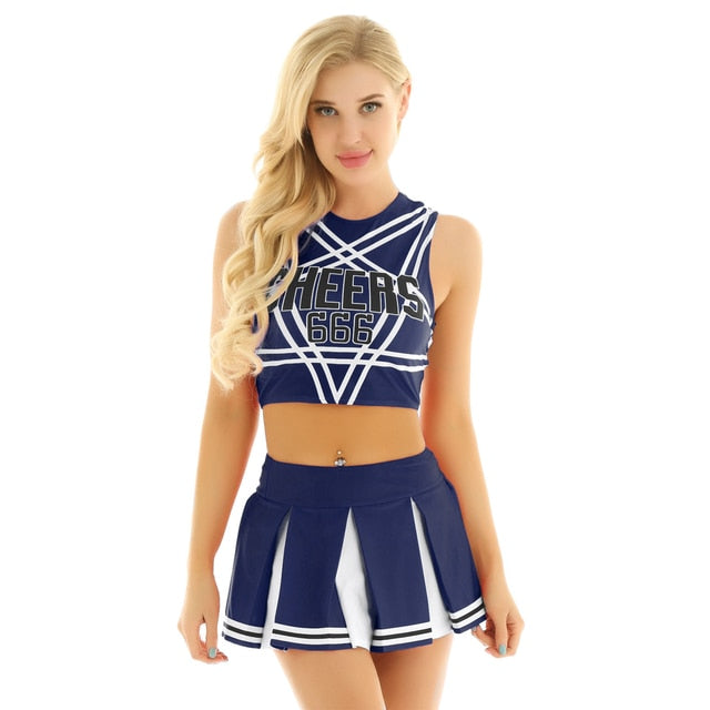 Cheerleader Costume Set Navy Blue / XXL GD Home Goods