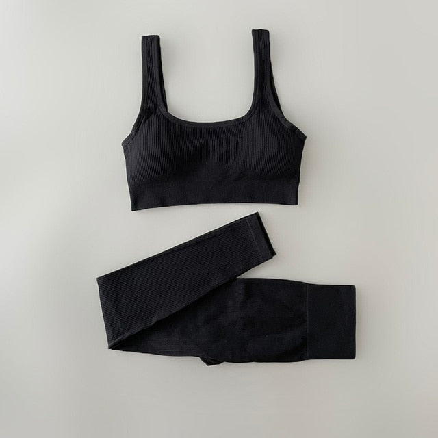 Yoga Clothing Set Black / L(63-75KG) GD Home Goods