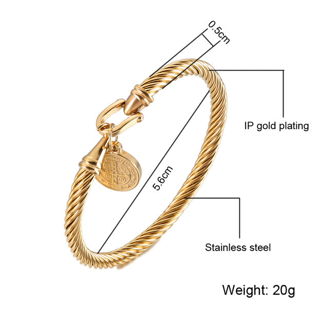 Saint Benedict Medal Charm Bracelets Gold GD Home Goods