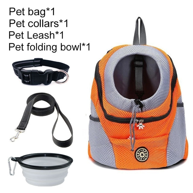 Pet Travel Carrier Bag Orange Set 1 / M for 5-10kg