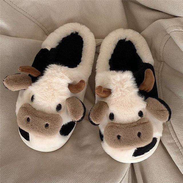 Animal Slippers cow slides / 36-37(fit for 35-36) GD Home Goods