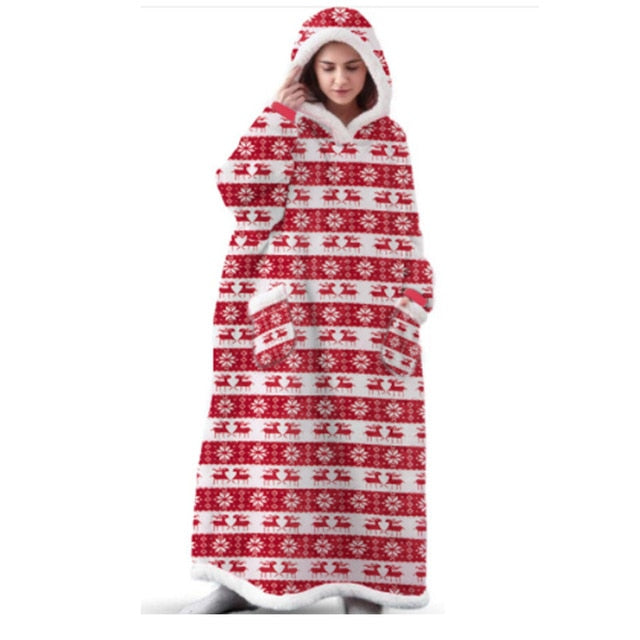 Blanket Sweatshirt Christmas Red / 150CM GD Home Goods