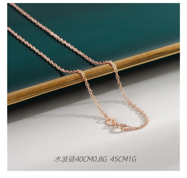 18K Rose Gold Plated Necklaces Shui Bo / 40cm GD Home Goods