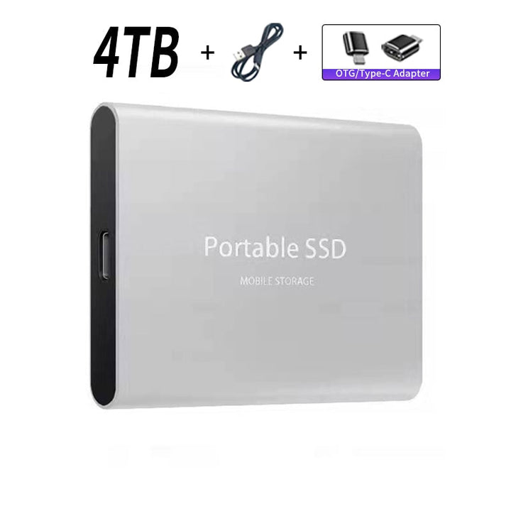 Portable SSD Mobile Storage Silver 4TB