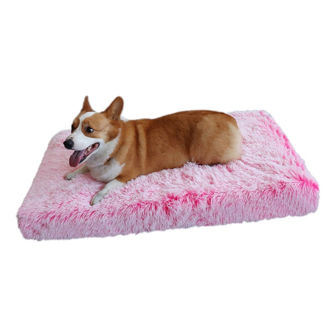Plush Washable Dog Bed Pink / S