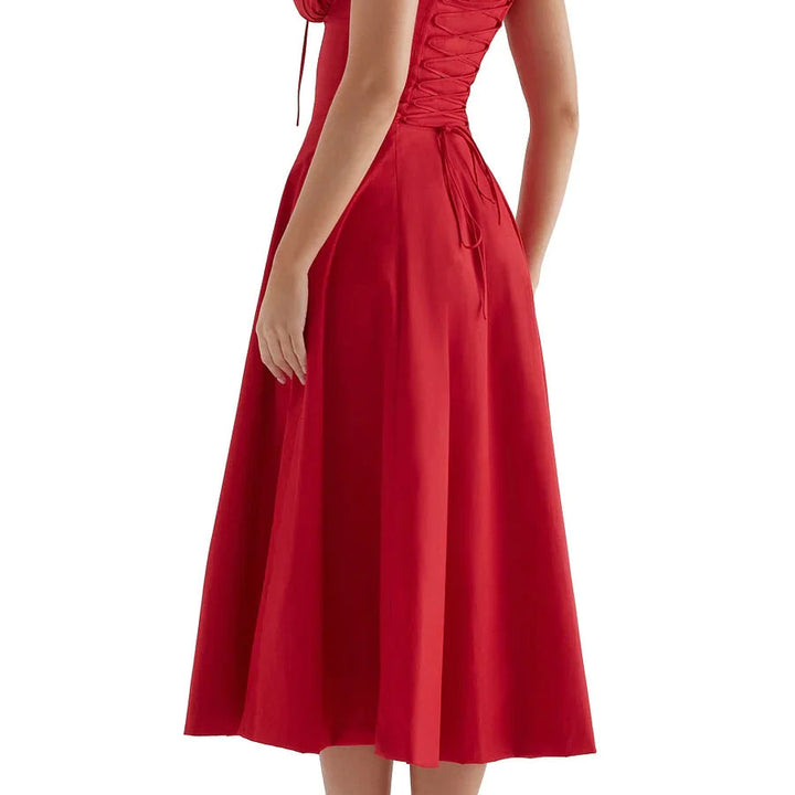 Floral Midriff Waist Shaper Dress Red / XL GD Home Goods