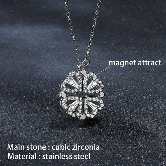 Flower Magnetic Together Necklace XL333S GD Home Goods