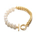 Spiked Pearl Bracelet Gold